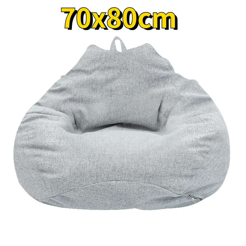 Lazy Sofas Cover Chairs Without Filler Adults Bean Bag Chair Couch Living Room Bedroom Home Tatami Lounger Seat - KIMLUD
