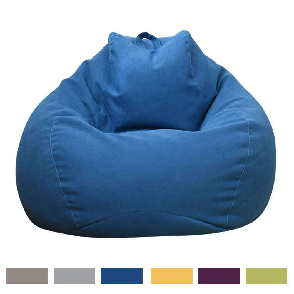 Lazy Sofas Cover Chairs Without Filler Adults Bean Bag Chair Couch Living Room Bedroom Home Tatami Lounger Seat - KIMLUD