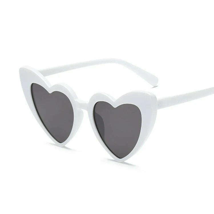 Love Heart Cat Eye Sunglasses Woman Vintage Christmas Gift Black Pink Red Heart Shape Sun Glasses For Woman Uv400 - KIMLUD