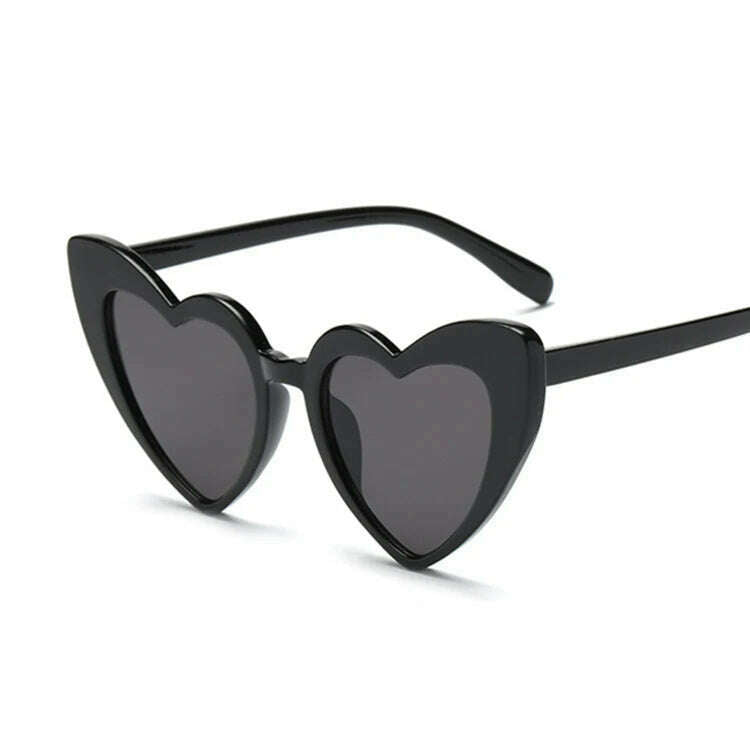 Love Heart Cat Eye Sunglasses Woman Vintage Christmas Gift Black Pink Red Heart Shape Sun Glasses For Woman Uv400 - KIMLUD