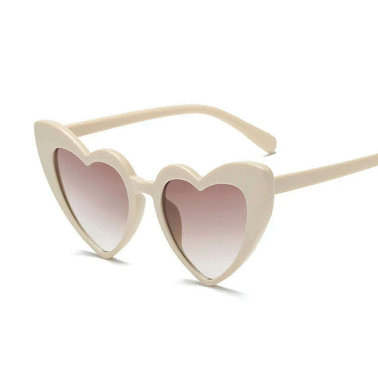 Love Heart Cat Eye Sunglasses Woman Vintage Christmas Gift Black Pink Red Heart Shape Sun Glasses For Woman Uv400 - KIMLUD