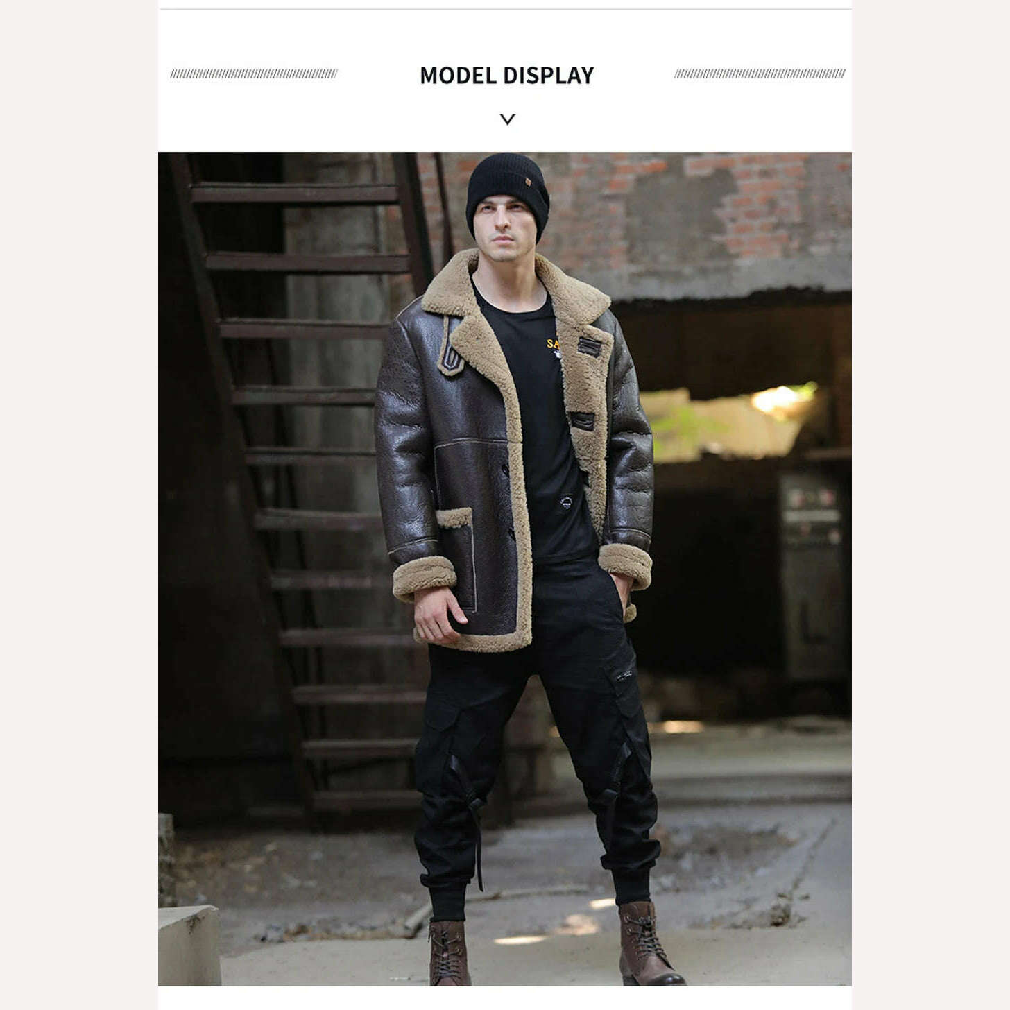 LUHAYESA Thicken Warm Natural Sheepskin Fur Shearling Men Leather Genuine Real Fur Coat Winter Warm Brown Fur Fashion Clothing - KIMLUD