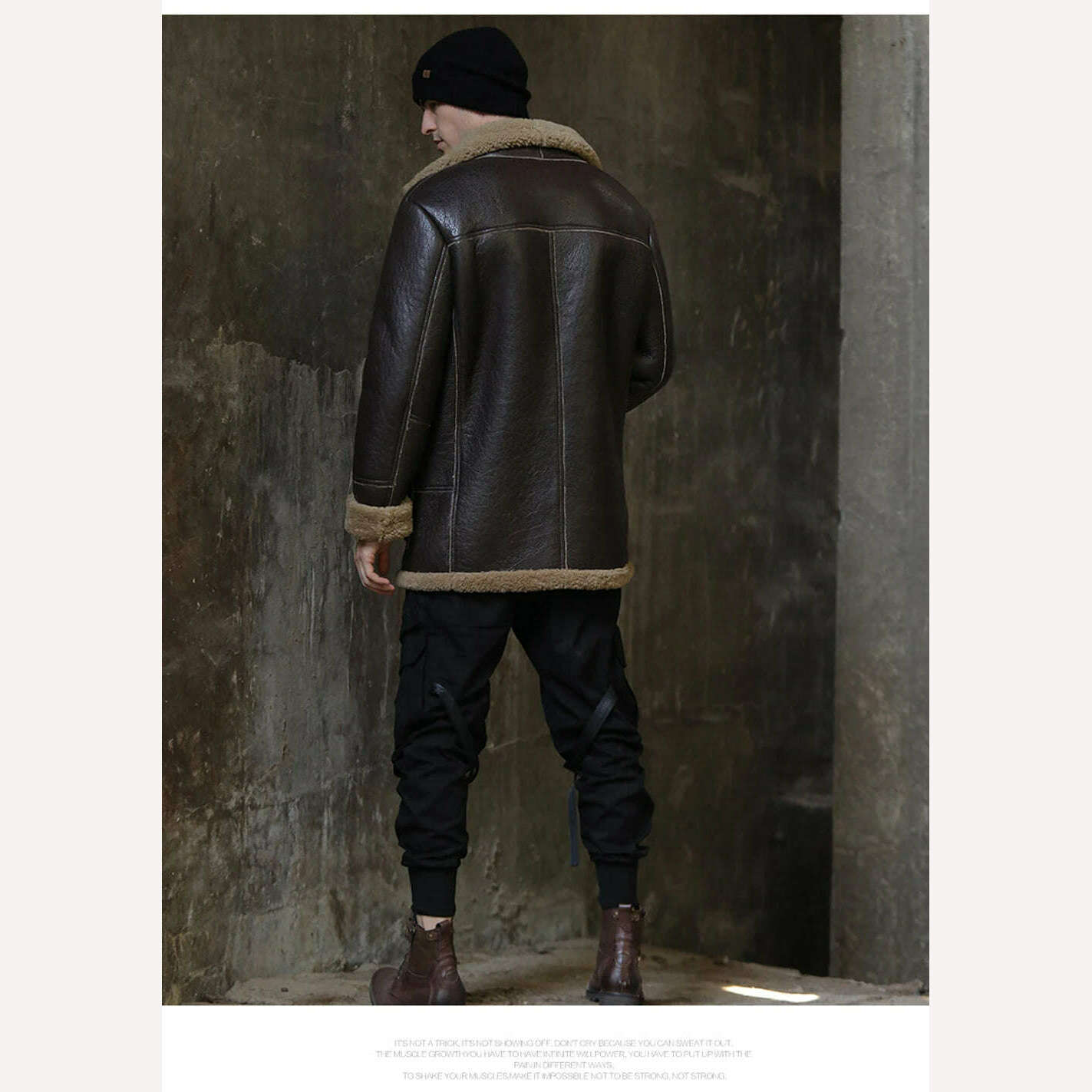 LUHAYESA Thicken Warm Natural Sheepskin Fur Shearling Men Leather Genuine Real Fur Coat Winter Warm Brown Fur Fashion Clothing - KIMLUD
