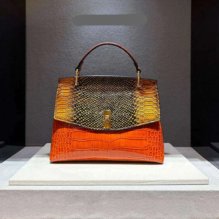 Luxury Designer Brand New High Quality Leather Handbags for Women Fashion Trend 가방 Crocodile Print Crossbody Bag сумка Hot Sale - KIMLUD