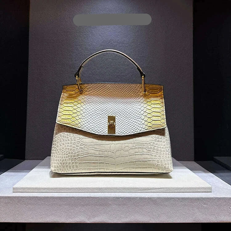 Luxury Designer Brand New High Quality Leather Handbags for Women Fashion Trend 가방 Crocodile Print Crossbody Bag сумка Hot Sale - KIMLUD