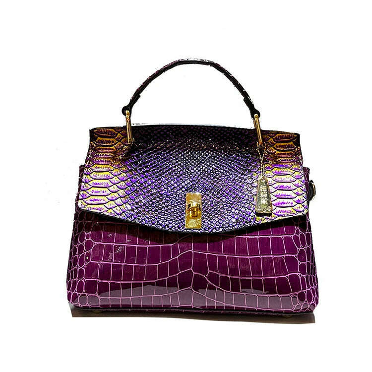 Luxury Designer Brand New High Quality Leather Handbags for Women Fashion Trend 가방 Crocodile Print Crossbody Bag сумка Hot Sale - KIMLUD