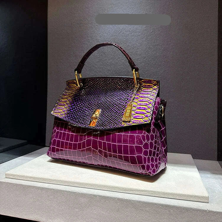 Luxury Designer Brand New High Quality Leather Handbags for Women Fashion Trend 가방 Crocodile Print Crossbody Bag сумка Hot Sale - KIMLUD