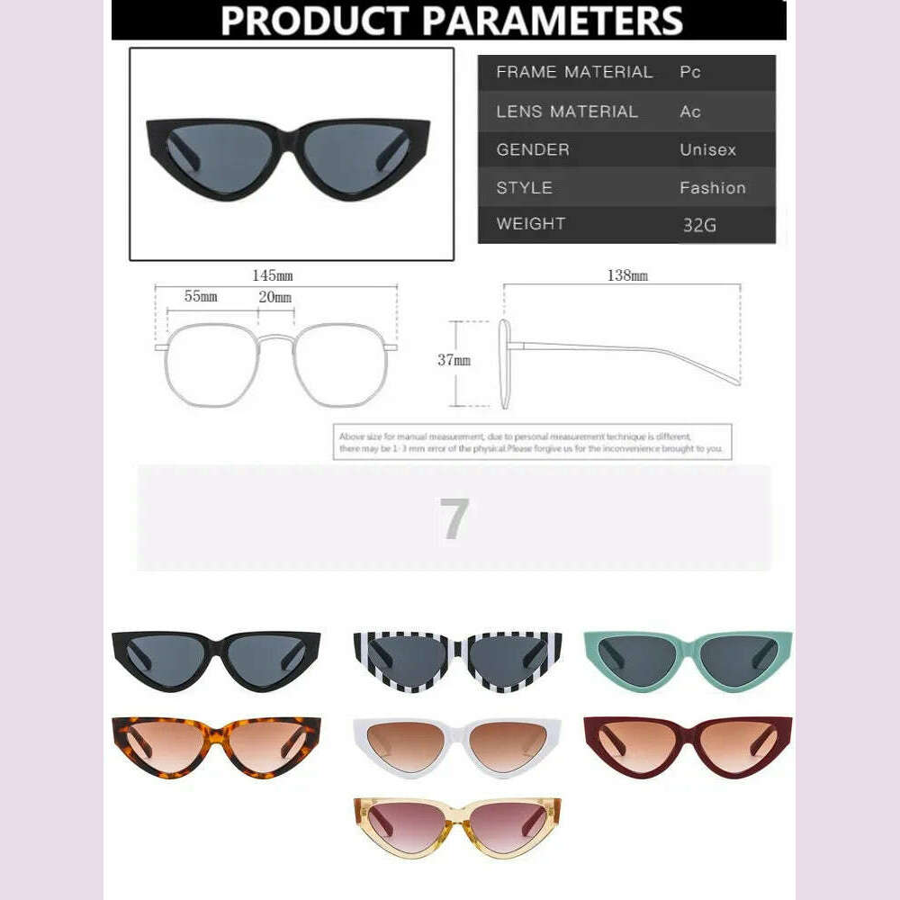Luxury Vintage Cat Eyt Sunglasses Women 2023 Fashion V Brand Designer Cateye Sun Glasses Female Eyewear UV400 Gafas De Sol Mujer - KIMLUD