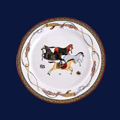 KIMLUD, Luxury War Horse Bone China Dinnerware Set Royal Feast Jingdezhen Porcelain Western Plate Dish Home Decoration Wedding Gifts, 10 inch flat plate, KIMLUD Womens Clothes