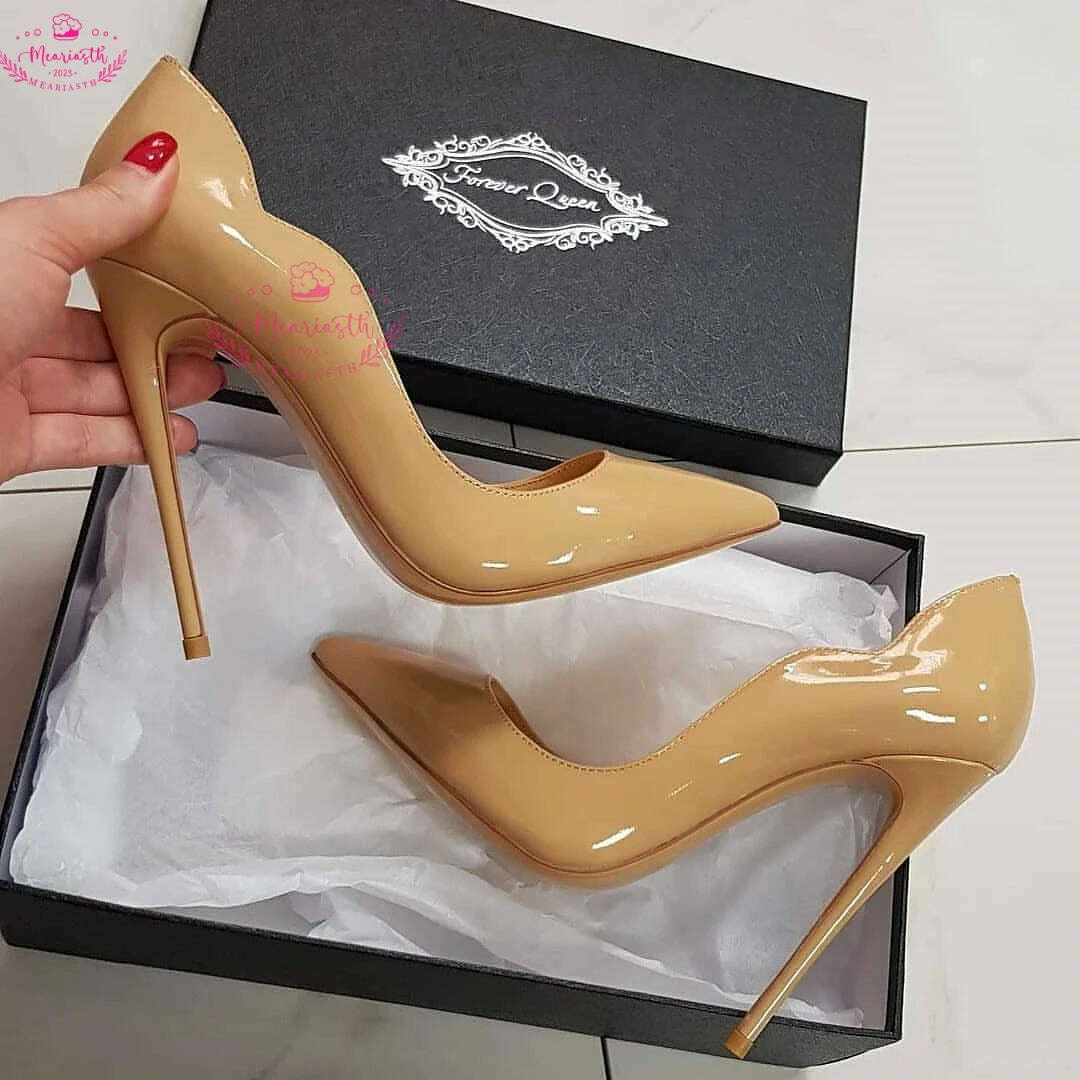 KIMLUD, Meariasth 12cm Red Pointed Toe Pumps Stiletto high Heels women Patent Leather Shallow Dress Shoes Women Sexy Party Heels Blue, KIMLUD Womens Clothes