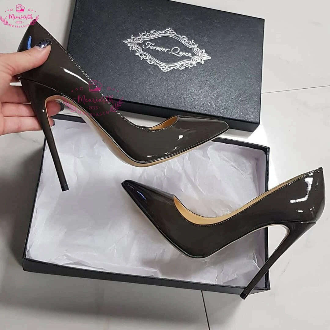 KIMLUD, Meariasth 12cm Red Pointed Toe Pumps Stiletto high Heels women Patent Leather Shallow Dress Shoes Women Sexy Party Heels Blue, KIMLUD Womens Clothes