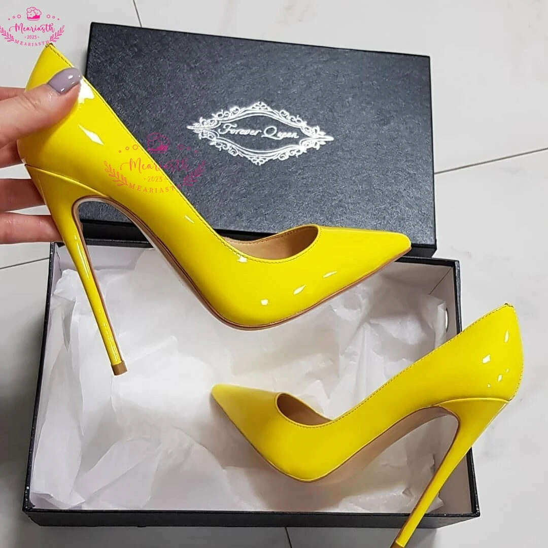 KIMLUD, Meariasth 12cm Red Pointed Toe Pumps Stiletto high Heels women Patent Leather Shallow Dress Shoes Women Sexy Party Heels Blue, KIMLUD Womens Clothes