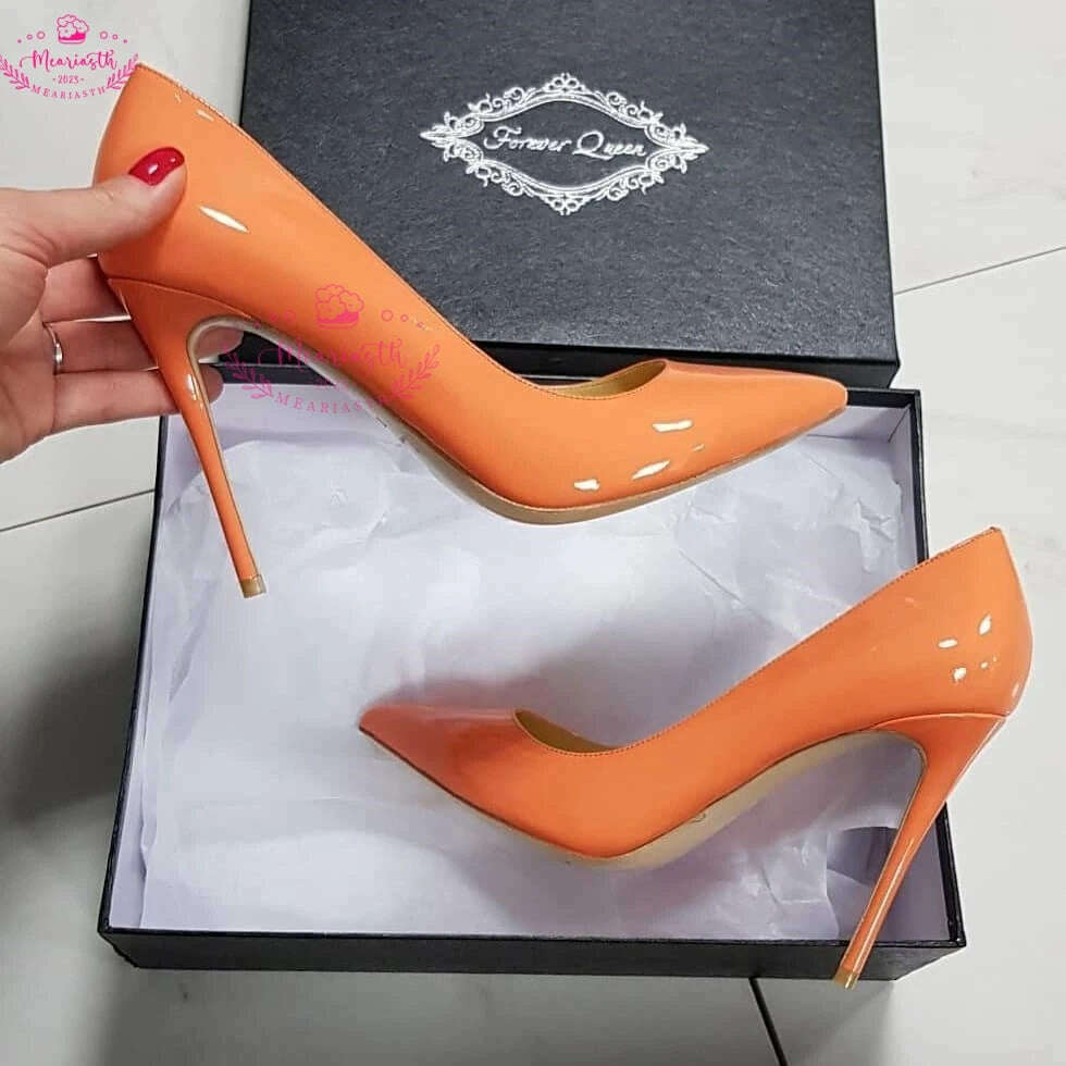 KIMLUD, Meariasth 12cm Red Pointed Toe Pumps Stiletto high Heels women Patent Leather Shallow Dress Shoes Women Sexy Party Heels Blue, as the picture 18 / 39, KIMLUD APPAREL - Womens Clothes