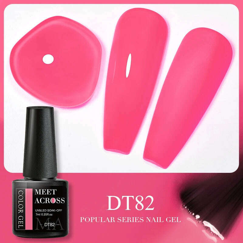 MEET ACROSS 5ml Pink Dried Flower Gel Nail Polish Natural Flower Fairy Nail Art Gel Soak Off UV LED Painting Varnishes For Nails - KIMLUD