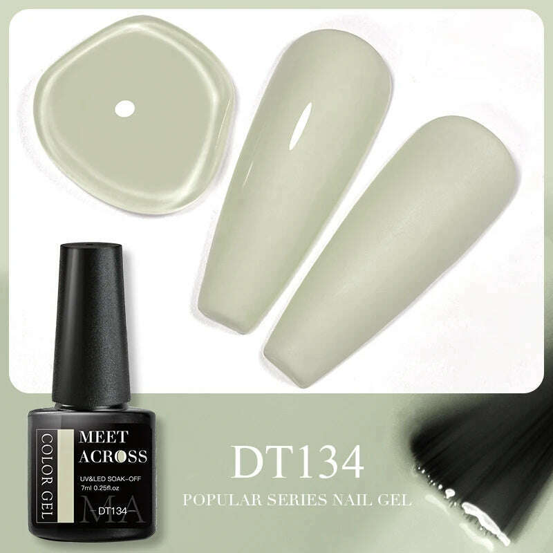 MEET ACROSS 5ml Pink Dried Flower Gel Nail Polish Natural Flower Fairy Nail Art Gel Soak Off UV LED Painting Varnishes For Nails - KIMLUD