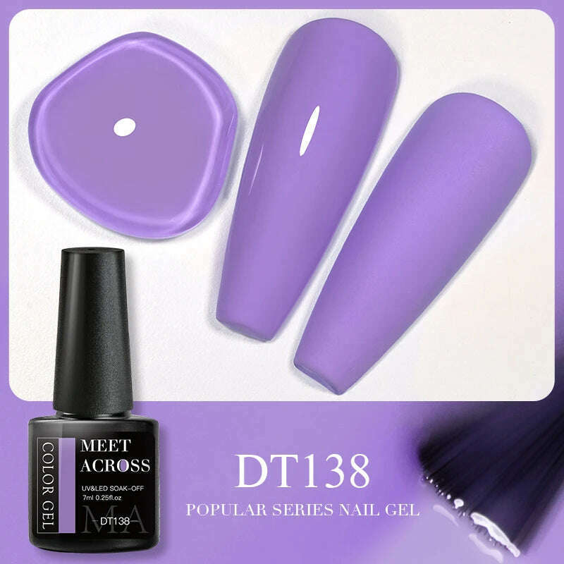 MEET ACROSS 5ml Pink Dried Flower Gel Nail Polish Natural Flower Fairy Nail Art Gel Soak Off UV LED Painting Varnishes For Nails - KIMLUD