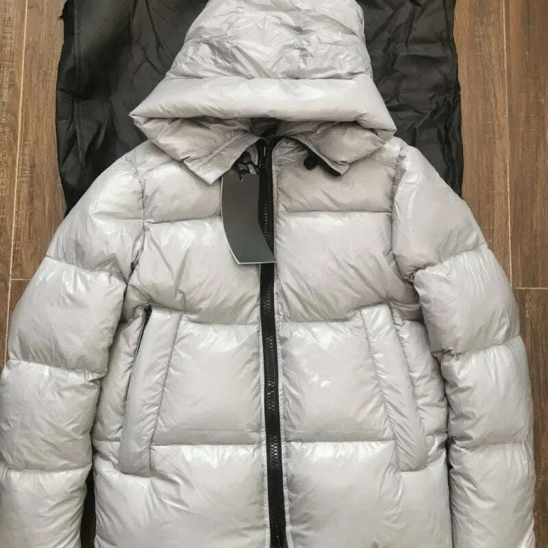 Men and women Autumn and winter Coat y2k Standing collar outdoor wind protection and warmth fashion leisure Hooded down jacket - KIMLUD