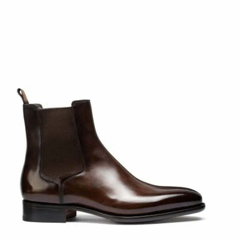 Men Chelsea Boots High Quality Men Ankle Boot Male Vinage Classic Dress Shoes Black Brown Business Madehand Men Shoes - KIMLUD