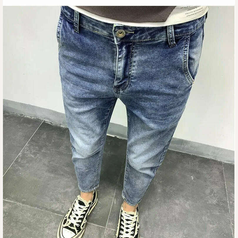 Men Jeans Fashion Street Hip-Hop Jeans Male Punk Style Denim Pants Summer Spring Men Stretchy Slim Fit High Quality Mans Jeans - KIMLUD