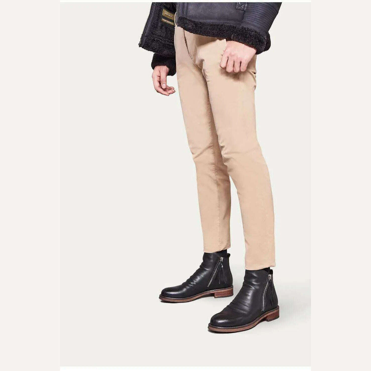 Men Leather Boots 2021 Fashion High-top Tassel Zip PU Leather Shoes Autumn Winter Ankle Boots Men Boots Plus Size 48 - KIMLUD