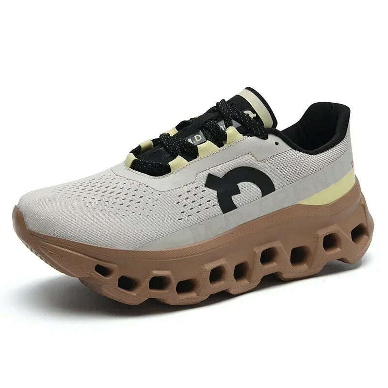 KIMLUD, Men Sports Shoes Luxury Casual Sneakers Mesh Running Shoes Summer Lightweight Platform Fashion Basketball Walking Shoes for Men, Khaki / 42, KIMLUD APPAREL - Womens Clothes