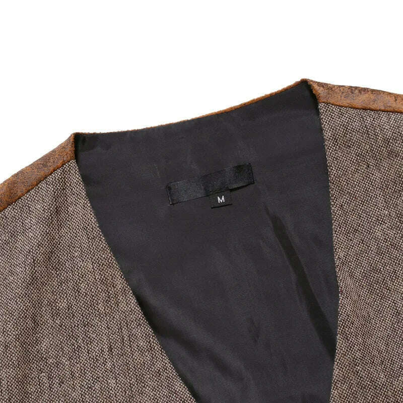 Men Suit Vests Tweed Formal Victorian Business Dress Waistcoat Cosplay Mens Gentleman Groomman Wedding Slim Fit Gilet Tuxedo - KIMLUD
