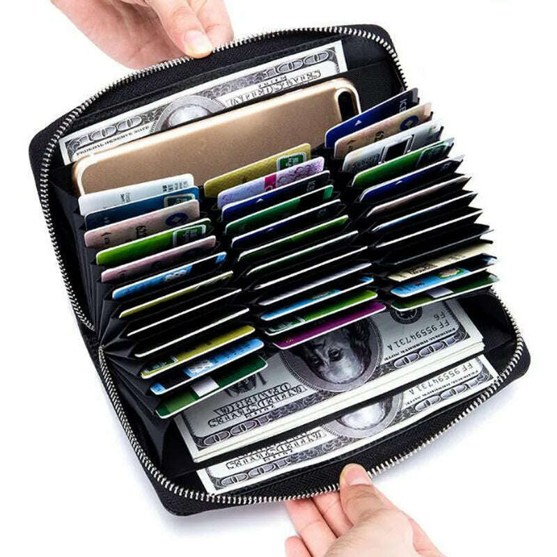 KIMLUD, Men wallet genuine leather passport RFID long large capacity organ mobile phone multi function card holder unisex wallets, KIMLUD Womens Clothes
