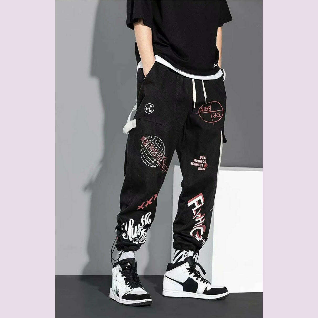 Men's Cargo Pants Y2k Harem Multi Pocket Trousers Loose New In Hiking Wide Vintage Joggers Street Korean Style Fashion Slacks S - KIMLUD