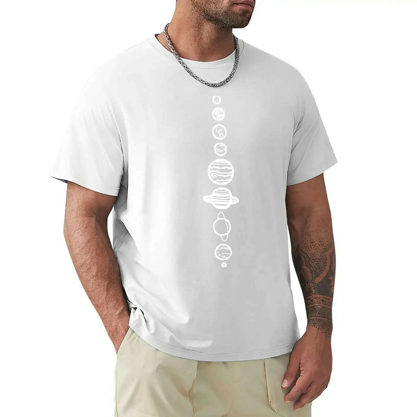 Midnight Blue Planets T-Shirt plus size tops customizeds mens t shirt graphic - KIMLUD