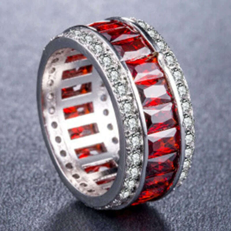Milangirl Luxury Romantic Zircon Wedding Engagement Round Circle Couple Rings For women Jewelry Ring - KIMLUD