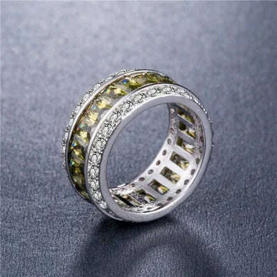Milangirl Luxury Romantic Zircon Wedding Engagement Round Circle Couple Rings For women Jewelry Ring - KIMLUD