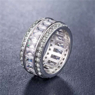 Milangirl Luxury Romantic Zircon Wedding Engagement Round Circle Couple Rings For women Jewelry Ring - KIMLUD
