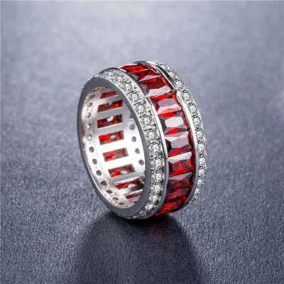 Milangirl Luxury Romantic Zircon Wedding Engagement Round Circle Couple Rings For women Jewelry Ring - KIMLUD