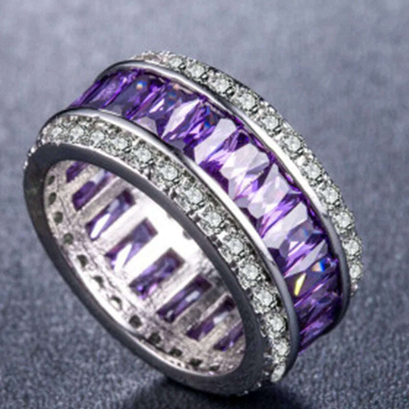 Milangirl Luxury Romantic Zircon Wedding Engagement Round Circle Couple Rings For women Jewelry Ring - KIMLUD