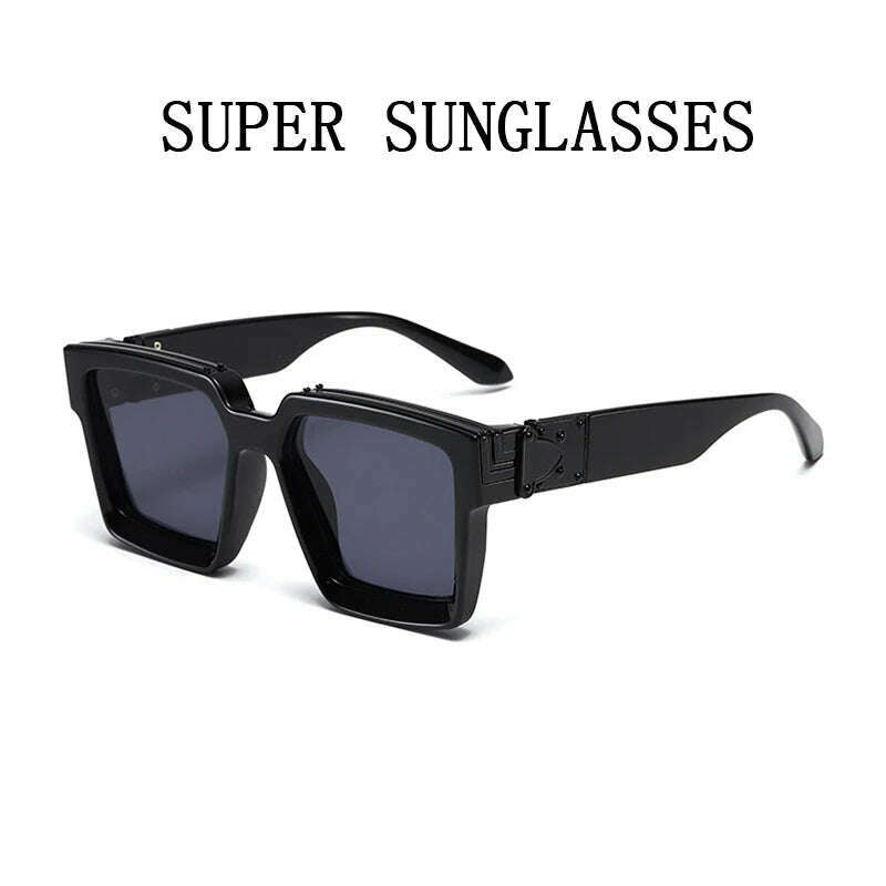 Millionaire Sunglasses For Men Vintage Square Fashion Glasses Luxury Retro Sunglasses Women Trending Punk Gafas De Sol Lentes - KIMLUD