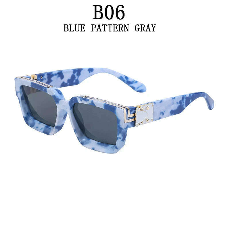 Millionaire Sunglasses For Men Vintage Square Fashion Glasses Luxury Retro Sunglasses Women Trending Punk Gafas De Sol Lentes - KIMLUD