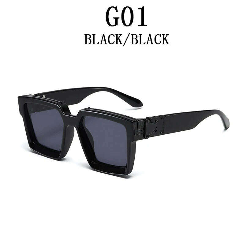 Millionaire Sunglasses For Men Vintage Square Fashion Glasses Luxury Retro Sunglasses Women Trending Punk Gafas De Sol Lentes - KIMLUD