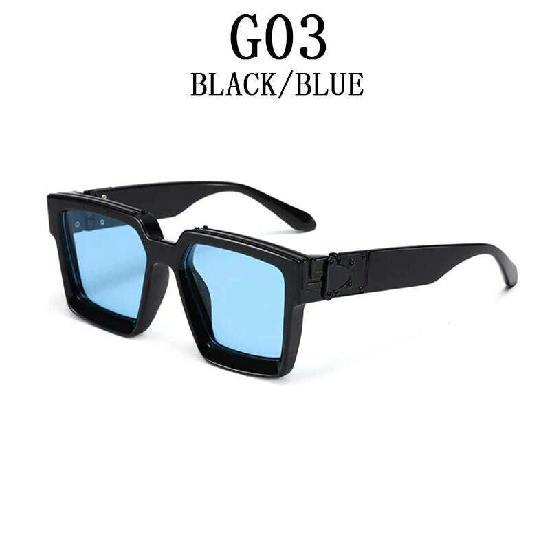 Millionaire Sunglasses For Men Vintage Square Fashion Glasses Luxury Retro Sunglasses Women Trending Punk Gafas De Sol Lentes - KIMLUD