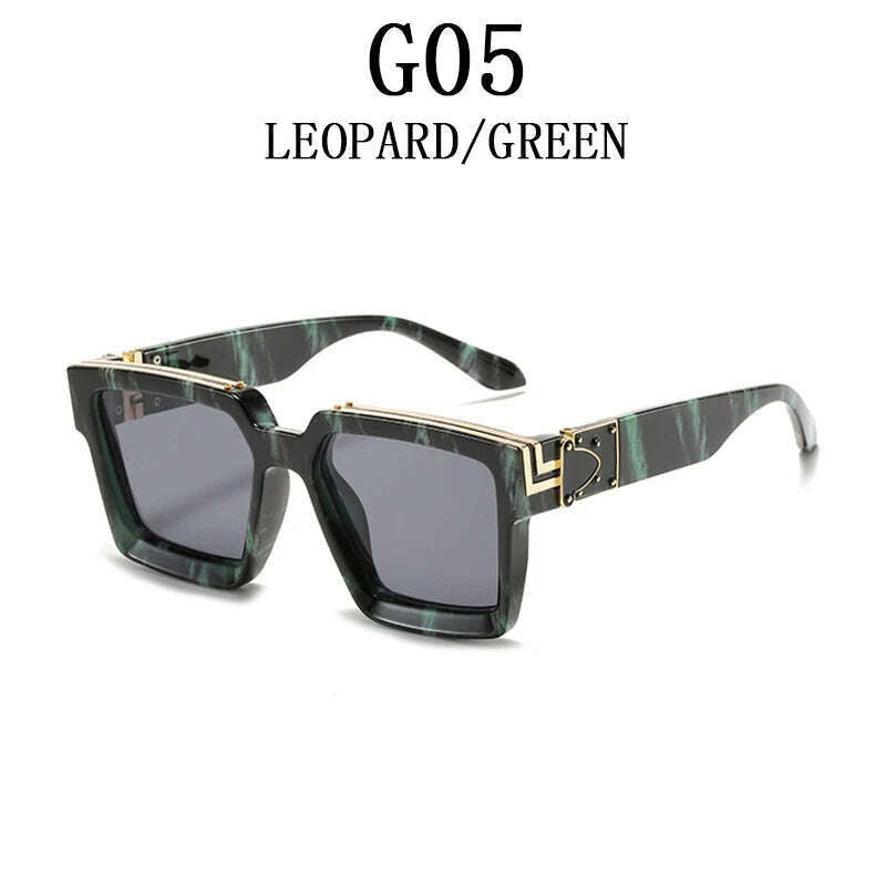 Millionaire Sunglasses For Men Vintage Square Fashion Glasses Luxury Retro Sunglasses Women Trending Punk Gafas De Sol Lentes - KIMLUD