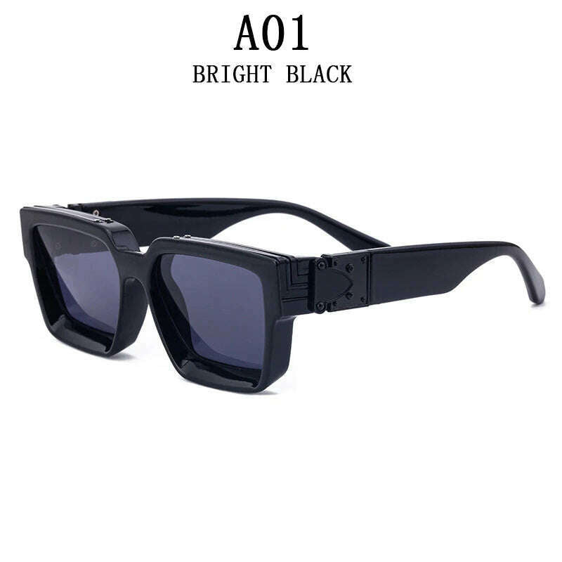 Millionaire Sunglasses For Men Vintage Square Fashion Glasses Luxury Retro Sunglasses Women Trending Punk Gafas De Sol Lentes - KIMLUD