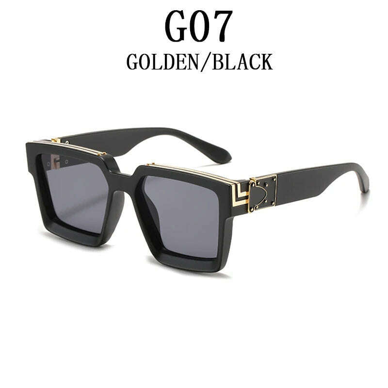 Millionaire Sunglasses For Men Vintage Square Fashion Glasses Luxury Retro Sunglasses Women Trending Punk Gafas De Sol Lentes - KIMLUD