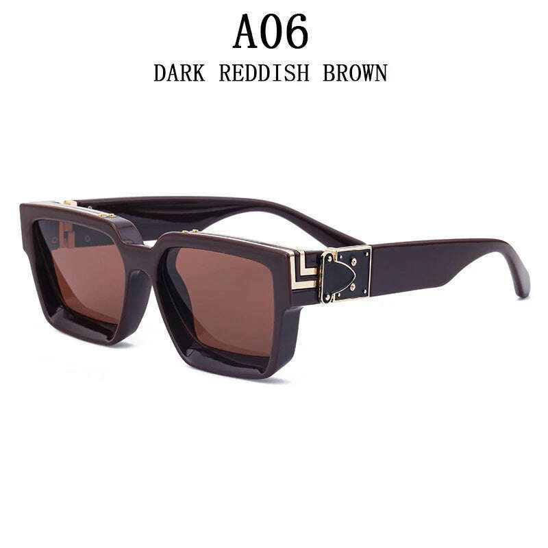 Millionaire Sunglasses For Men Vintage Square Fashion Glasses Luxury Retro Sunglasses Women Trending Punk Gafas De Sol Lentes - KIMLUD