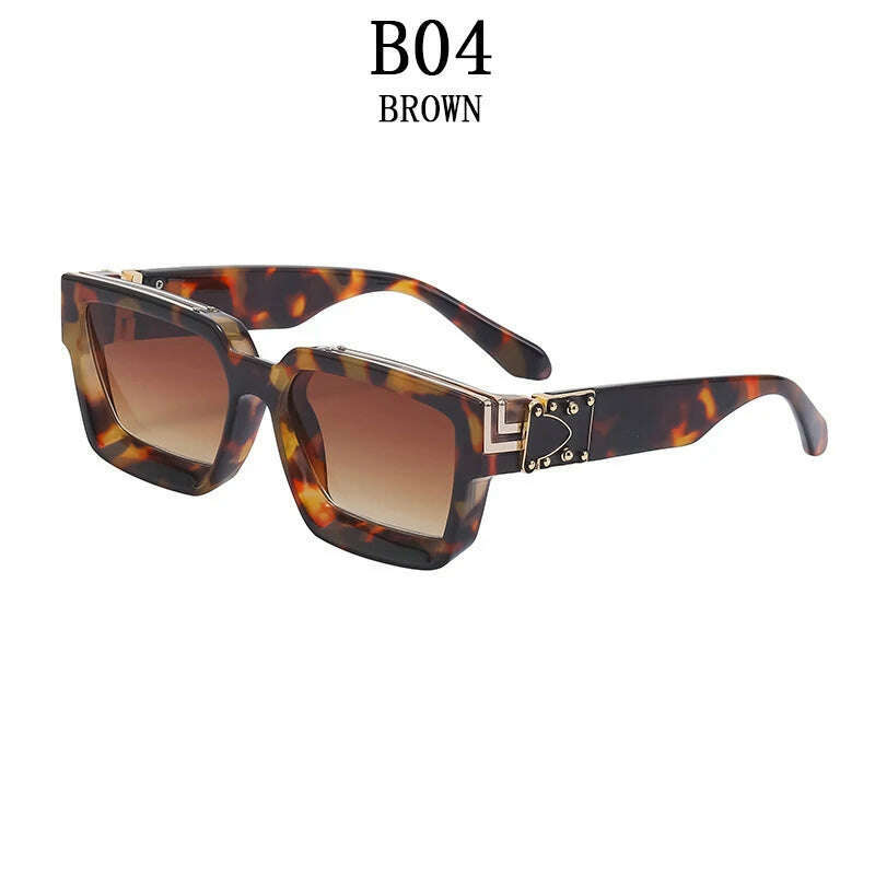 Millionaire Sunglasses For Men Vintage Square Fashion Glasses Luxury Retro Sunglasses Women Trending Punk Gafas De Sol Lentes - KIMLUD