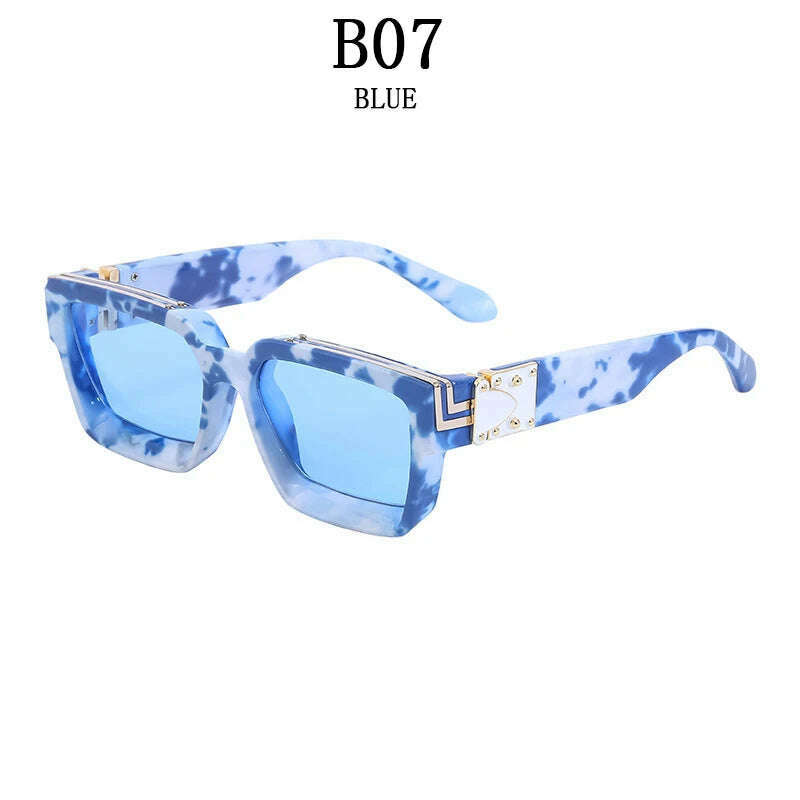 Millionaire Sunglasses For Men Vintage Square Fashion Glasses Luxury Retro Sunglasses Women Trending Punk Gafas De Sol Lentes - KIMLUD