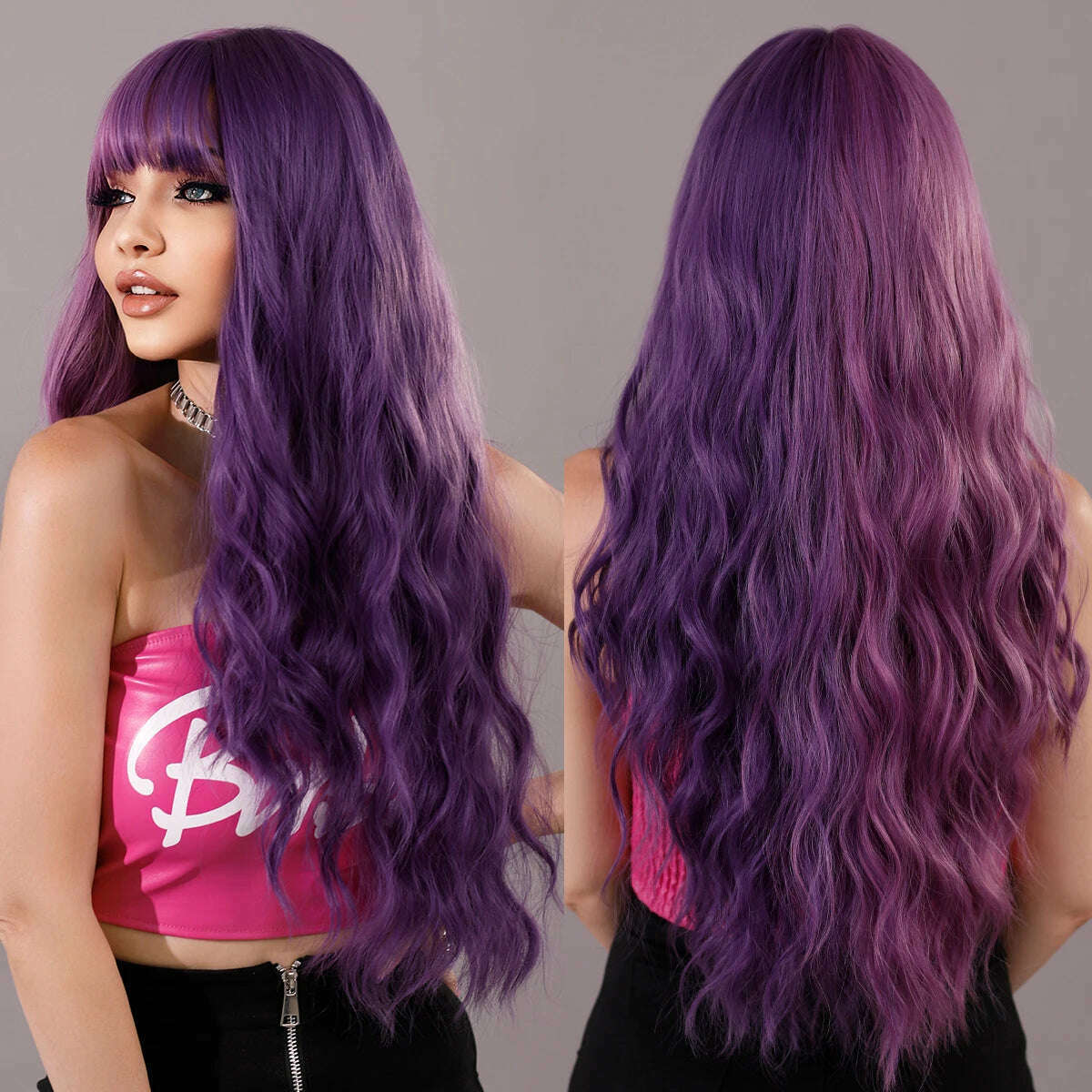 NAMM Long Wavy Ombre Blonde Wigs for Women Cosplay Daily Party Synthetic Light Orange Hair Wig Lolita Heat Resistant Fiber - KIMLUD