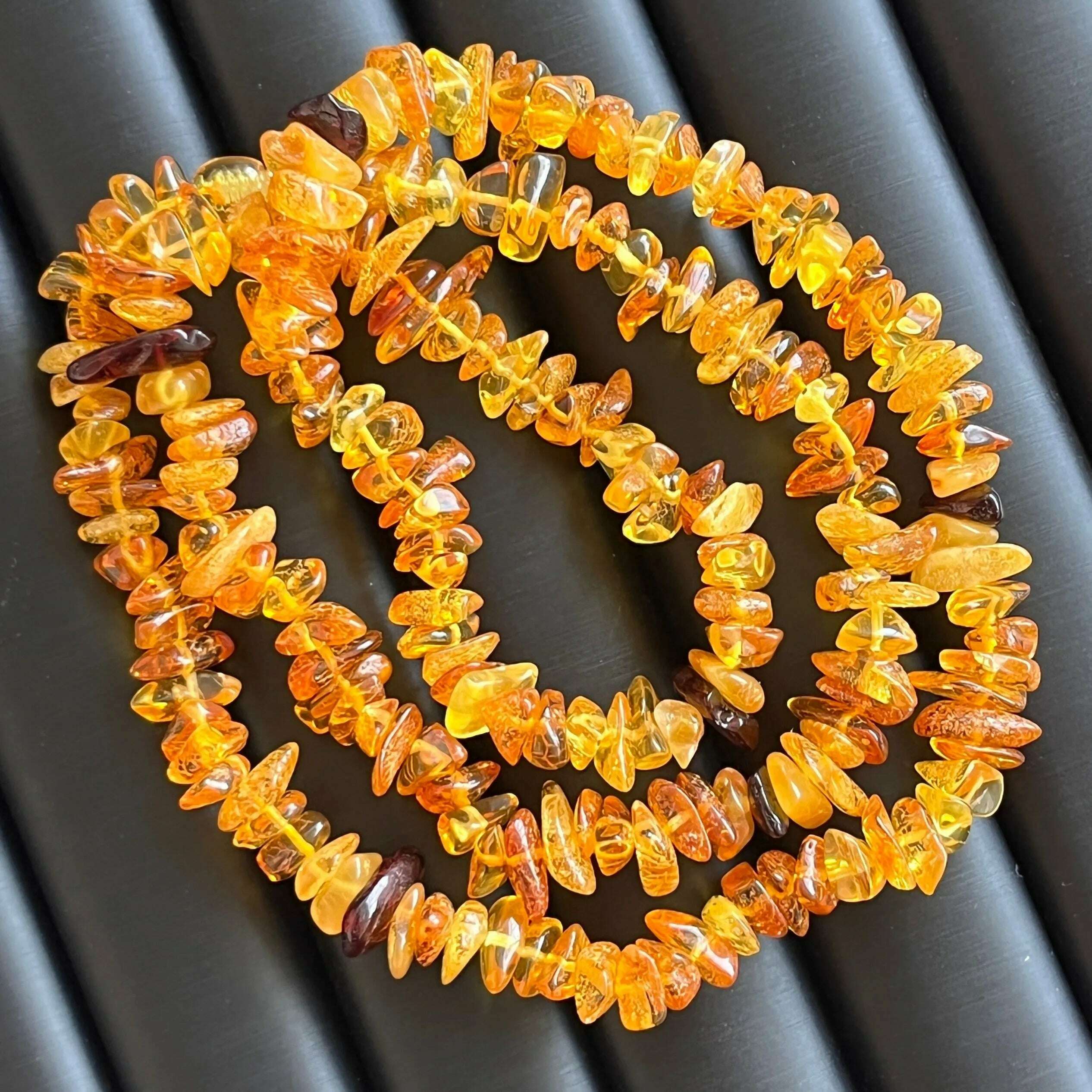 KIMLUD, Natural Amber Necklaces Men Women Healing Gemstone Fine Jewelry Genuine Baltic Amber Raw Stone Beaded Necklace Sweater Chain, KIMLUD Womens Clothes