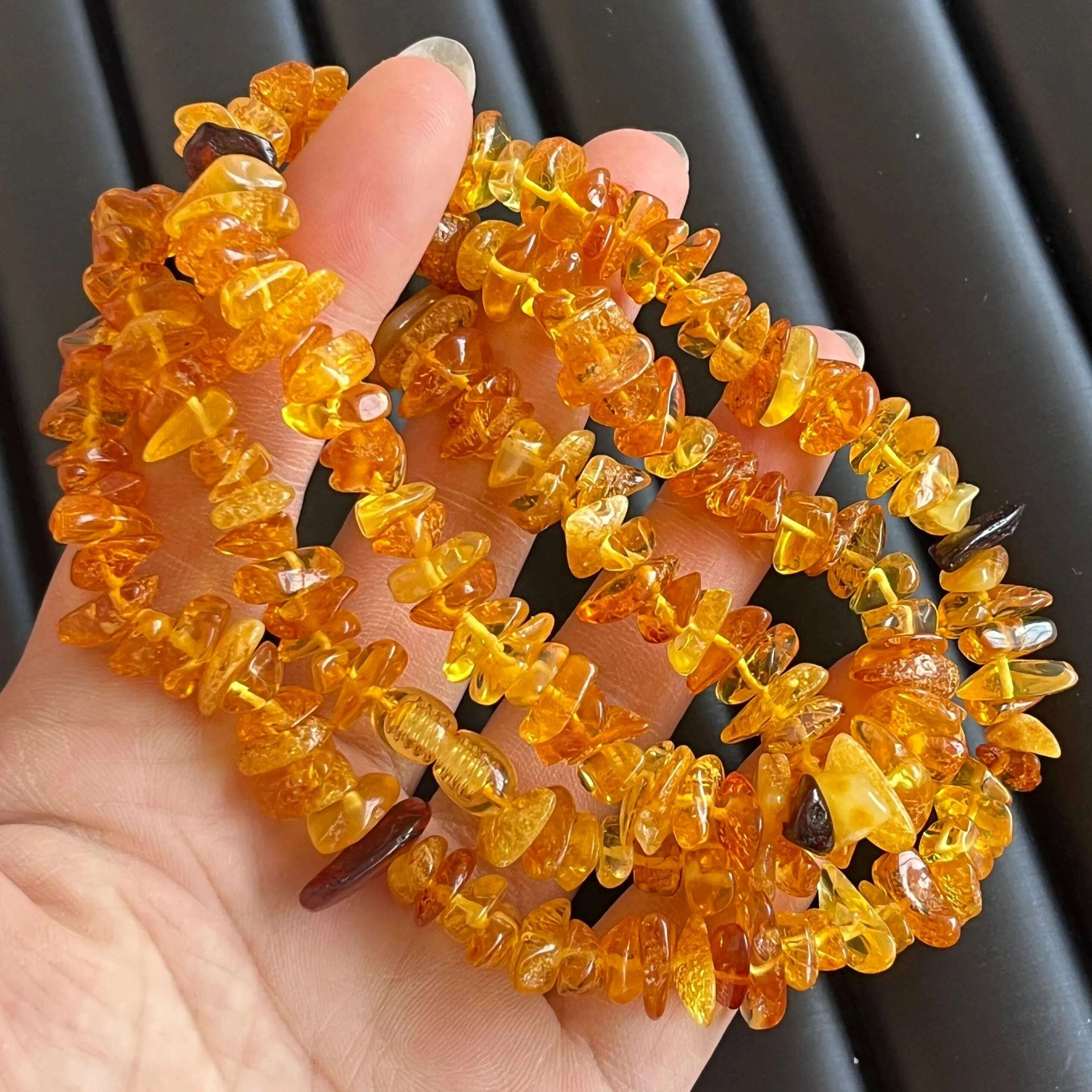 KIMLUD, Natural Amber Necklaces Men Women Healing Gemstone Fine Jewelry Genuine Baltic Amber Raw Stone Beaded Necklace Sweater Chain, KIMLUD Womens Clothes