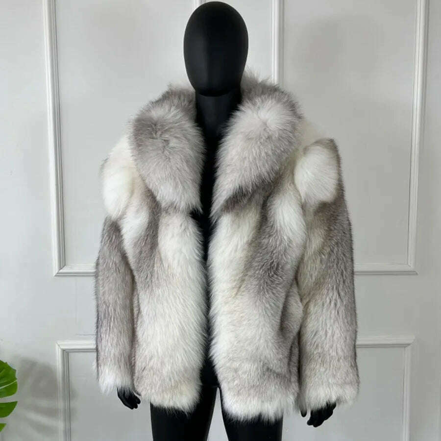 Natural Fox Fur Clothes Real Fox Fur Coat Winter Men Big Large Suit Collar Warm Thick Best Selling Styles - KIMLUD