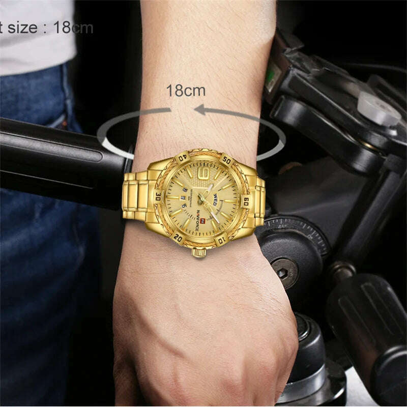 NAVIFORCE Luxury Brand Men's WristWatch Original Fashion Quartz Classic Watches For Men Waterproof Business Steel Band Clock Man - KIMLUD
