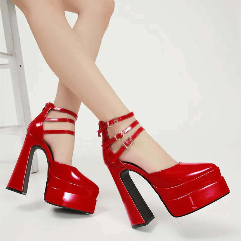 New brand Women Sandals Fashion Summer Shoes Sexy Ankle Strap Platform Wedges High heels Gladiator Sandals Female Chunky Shoes - KIMLUD